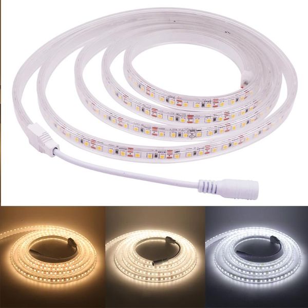 

strips 12v led strip light 2835 120led waterproof flexible ribbon soft rope lights with dc plug home decoration 5m 0.5m 1m 2m 3m 4m