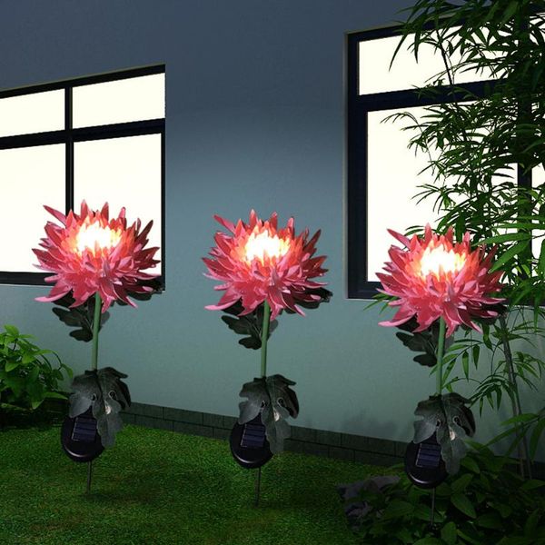 

solar lamps power chrysanthemum lawn ground light led flower lamp fence landscape for home outdoor courtyard garden decoration
