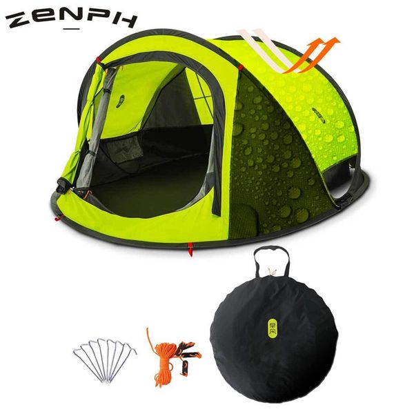 

zenph throw tent outdoor 3-4 persons automatic speed open up tents waterproof camping hiking double layer and shelters