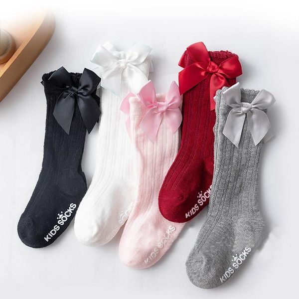 

bow baby socks for girl clothes boys children's cotton borns fist walker kids sock rattle, Pink;yellow