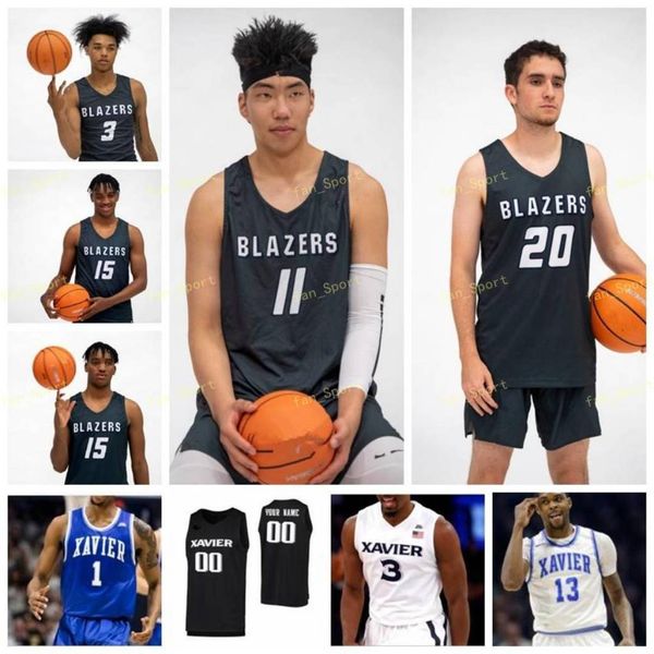 

ncaa college xavier musketeers basketball jersey 23 byron larkin 24 kyky tandy 25 jason carter 3 quentin goodin custom stitched, Black