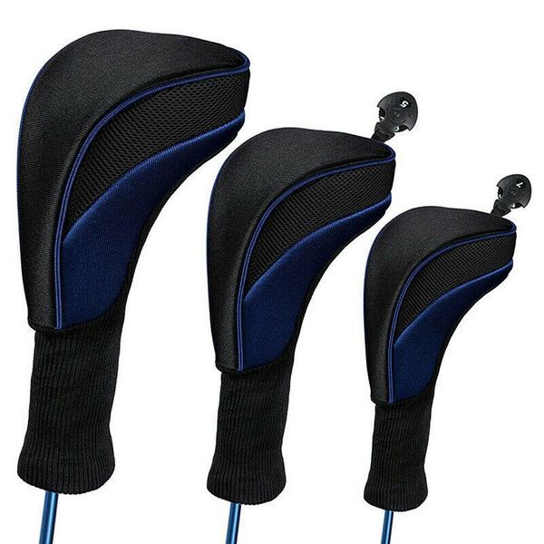 

complete set of clubs 3pcs long neck golf club head covers wood driver protect headcover number tag fairway putter cover headcovers stretchy