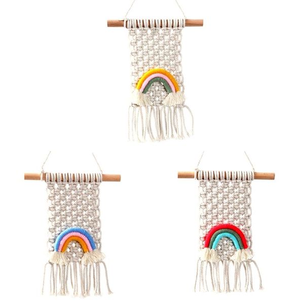 

tapestries rainbow hand woven wall decoration of children's room window l9cf