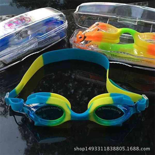 

children's boys girls colorful high definition waterproof and antifogging swimming girls' diving glasses
