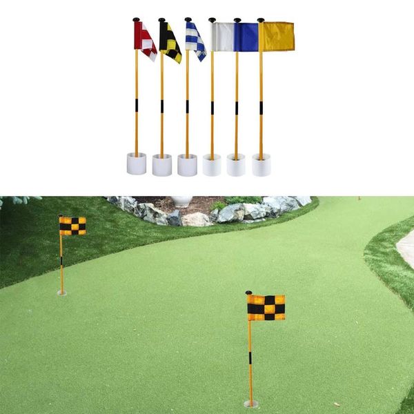 

portable detachable golf flagsticks putting green flags hole cup set pin training aids