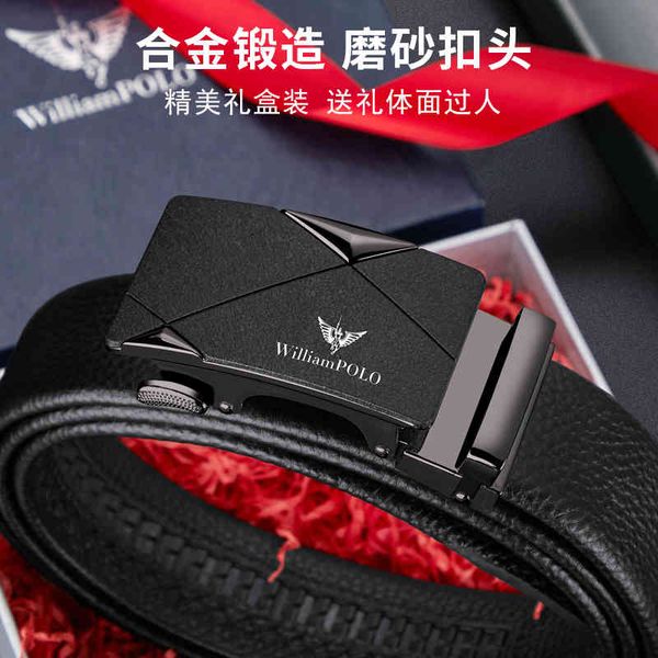 

brand belt emperor paul men's leather belt 2021 new automatic buckle trend high-end luxury pure pants, Black;brown