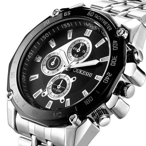 

wristwatches luxury men's watches stainless steel band fashion waterproof quartz watch for man male clock reloj hombre, Slivery;brown