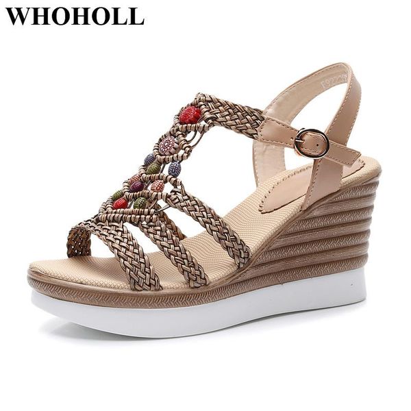 

women high heels sandals summer shoes wedges platform super footwear stylish female quality, Black