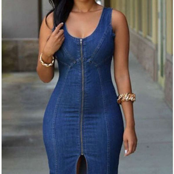 

casual dresses slim women's fit buttock zipper denim mini dress, Black;gray