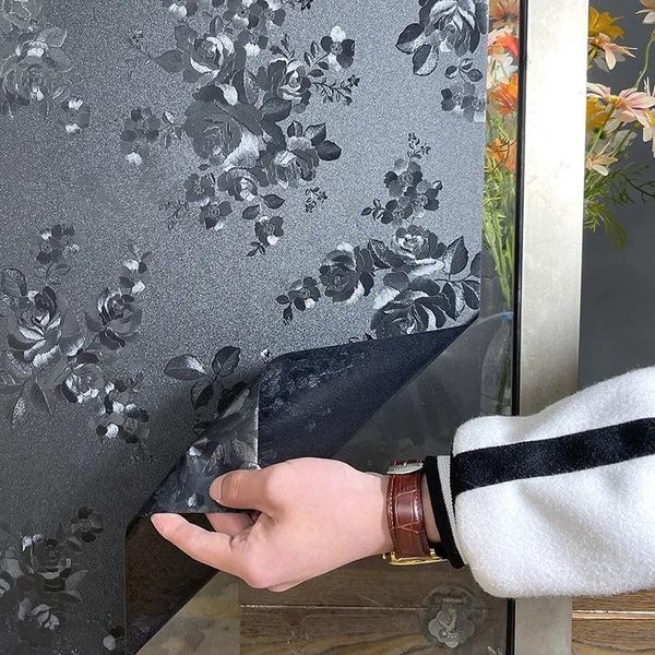 

sunscreen window blackout film anti looking self-adhesive privacy 100% light uv blocking black glass sticker stickers
