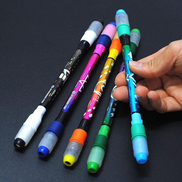 

gel pens puzzle twirling spinning pen spin trick rolling ballpoint blue ink refill finger playing matting school office set