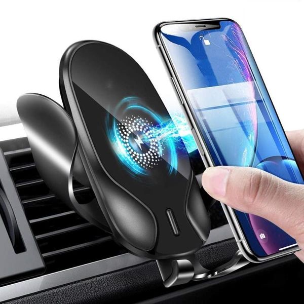 

cell phone mounts & holders 15w qi wireless quick car charger mount gravity clamping fast charging holder for 11 12 pro 8 x xr samsun