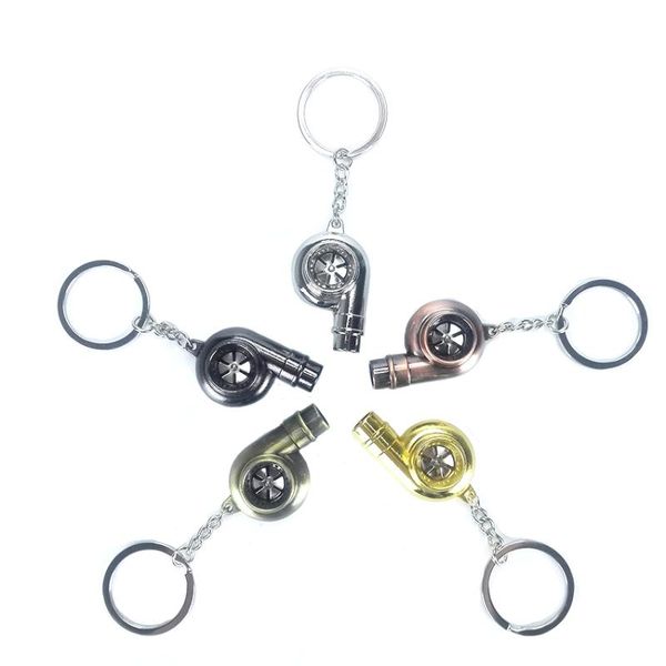 

real whistle sound turbo keychain sleeve bearing spinning auto part model turbine turbocharger key chain ring keyfob keyring interior decora