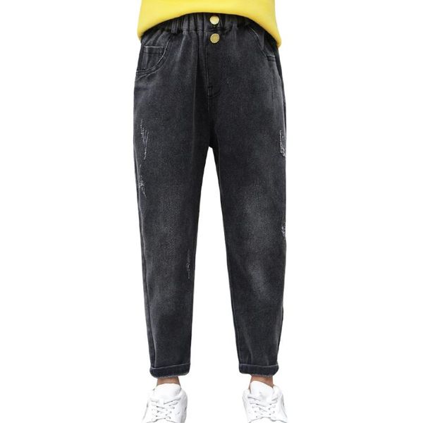 

jeans girl cotton padded kids girls spring autumn for casual style clothes 6 8 10 12 14, Blue