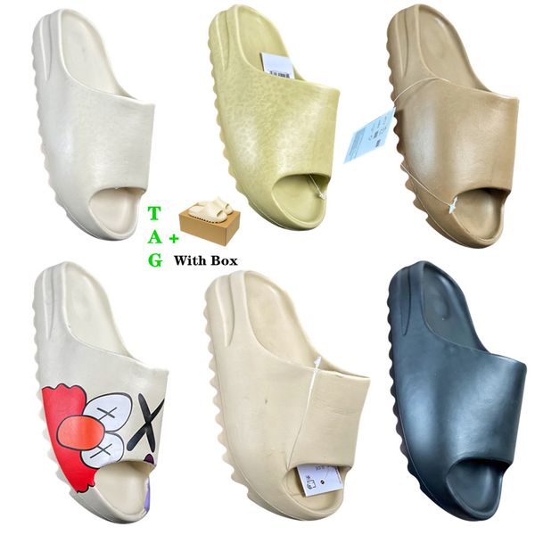 

brand man woman slipper designers fashion classics slide graffiti bone white resin desert sand rubber summer brown black mens lady sandals w