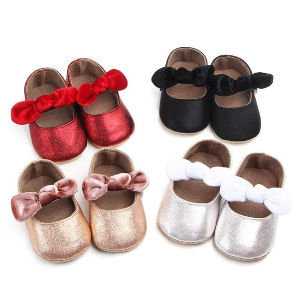 

first walkers 2021 0-18m fashion bow-knot baby girl soft sole shoes anti-slip princess walking