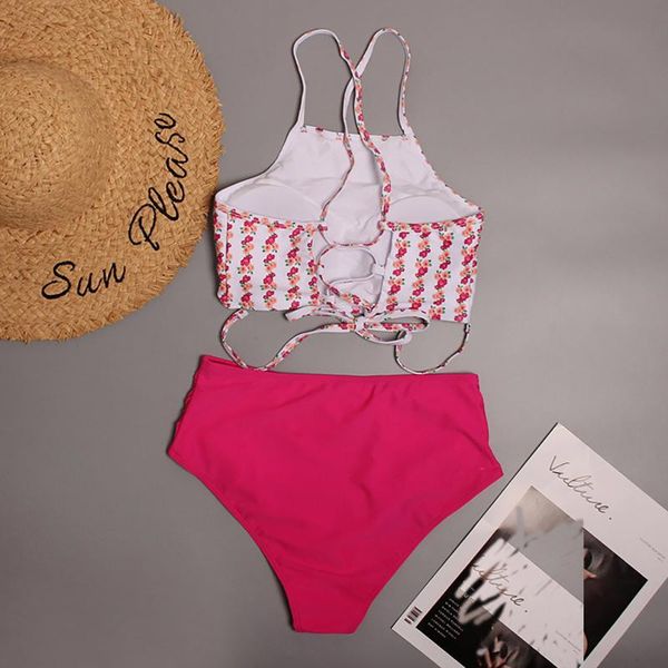 

women's swimwear summer bathing suits ladies printing beachwear bikini set split swimsuit bikinis of underwear, White;black