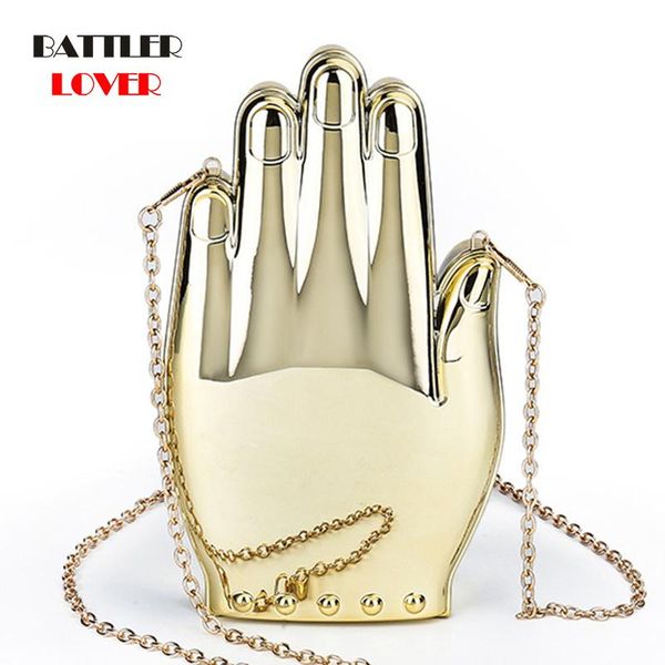 

evening bags cute palm shape small crossbody bag for women 2021 gold silver acrylic clutch ladies chain dinner party shoulder