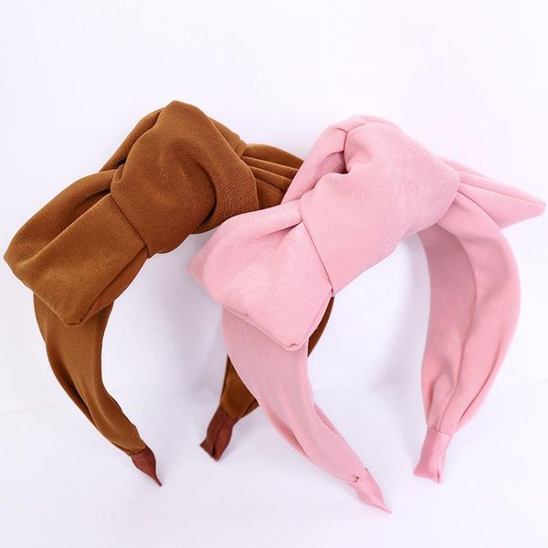 

spring bohemian silk satin big bow hairband turban hair accessories