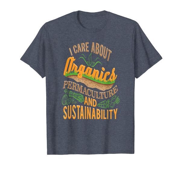 

care about organics, permaculture and sustainability t-shirt, White;black