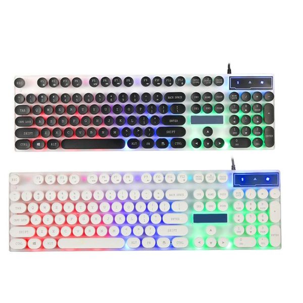 

keyboards usb wired mechanical gaming keyboard rainbow led backlit