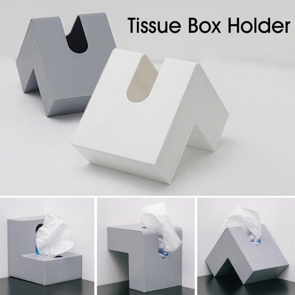 

tissue boxes & napkins 2021 modern simple household paper storage box l-shaped multi-sided shape resin right-angle holder