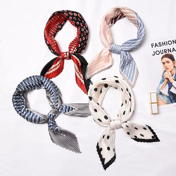 

scarve set satin imitation women's small square n silk scarf with hand gift scarf set, Blue;gray