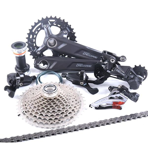 

bike derailleurs deore m5100 2x11 speed bicycle groupset crankset shifter front/rear derailleur sgs 11-42t cassette chain hg