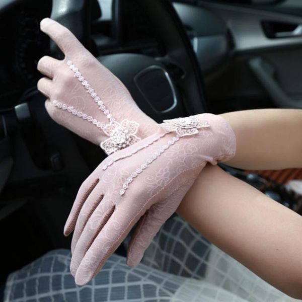 

breathable mesh gloves outdoor uv-proof riding screen show party household summer sun protection bike cycling five fingers, Blue;gray
