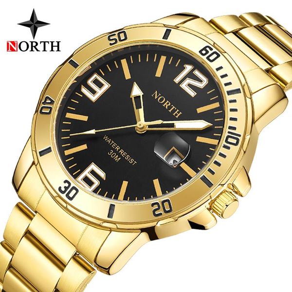 

wristwatches men watches north fashio business stainless steel quartz casual waterproof relogio masculino, Slivery;brown