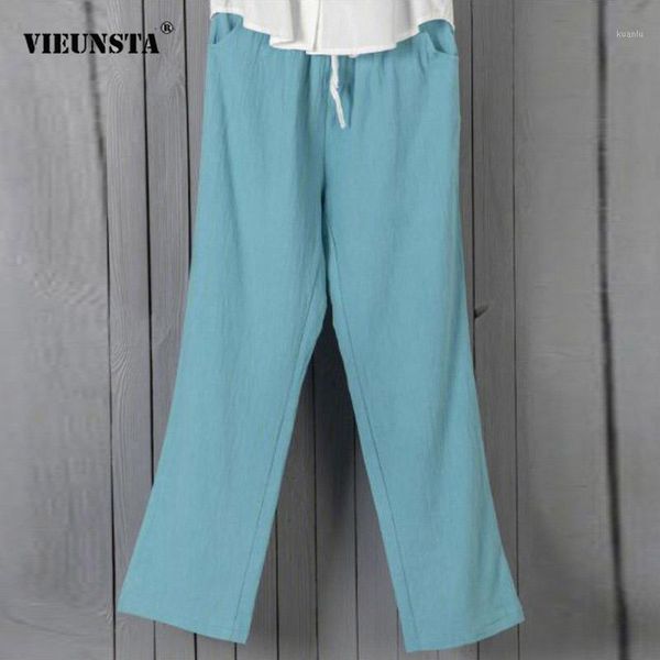 

women's pants & capris fashion drawstring elastic women trousers autumn solid color cotton linen long casual harajuku slim pocket sweat, Black;white