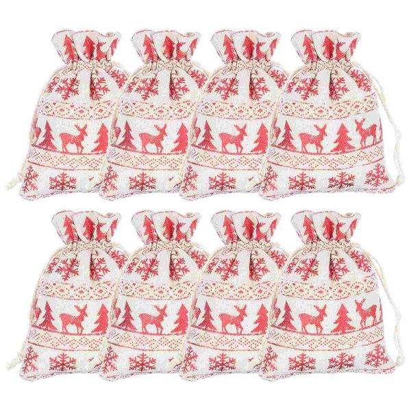 

gift wrap 24pcs xmas drawstring storage bag cotton linen christmas