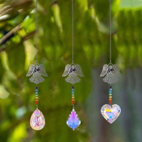 

decorative objects & figurines car rear mirror pendent crystal ball prism window visor rainbow maker angel pendant sun catcher for interior