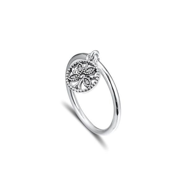 

cluster rings genuine 925 sterling silver tree of life ring party wedding for women gift fine jewelry anillos wholesale, Golden;silver