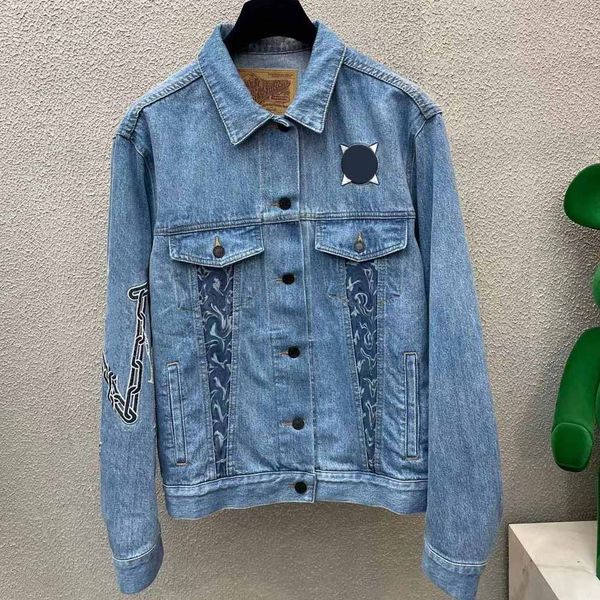 

men women jackets two style winter outerwear fashion letter pattern denim coats casual streetwear, Black;brown