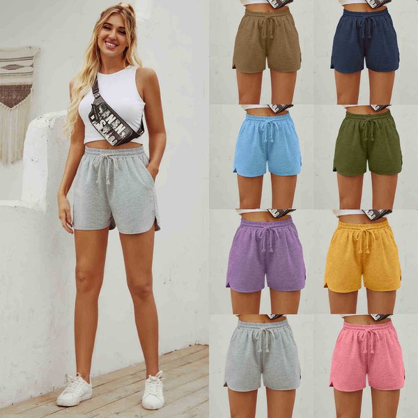 

women's tanks & camis mosimolly summer shorts pants women elastic waist split short bottom track shorts sportwear comfy 1pqj cb99, White