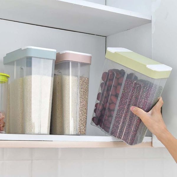

storage bottles & jars box kitchen plastic cereal dispenser grain rice container moisture-proof tools fresh-keeping