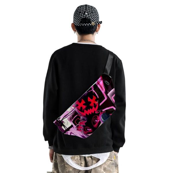 

waist bags friday night funkin men large capacity crossbody bag teenager male streetwear hip hop outdoor waterproof chest