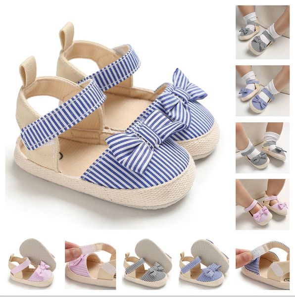 Baby First Walkers Summer Boy Girl Sandals Bowknot Shoes Anti-Slip Culla