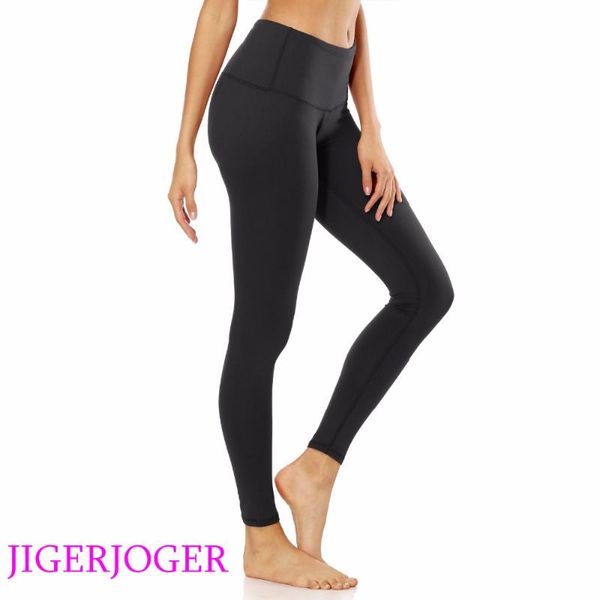 

yoga outfits jigerjoger brand quality high waistband a pocket solid black pilate compression pants women's leggings drop, White;red