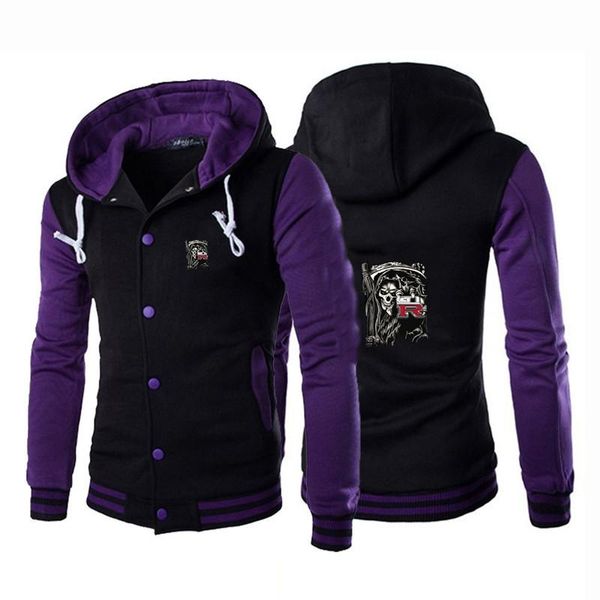 

men's hoodies & sweatshirts 2021 spring and autumn spliced hoodie gtr logo fashion novel trend casual all-match lace jacket, Black