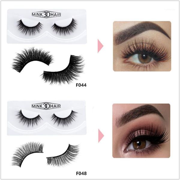 

pairs 3d mink lashes natural false eyelashes thick long fake makeup eyelash extension silk f0481