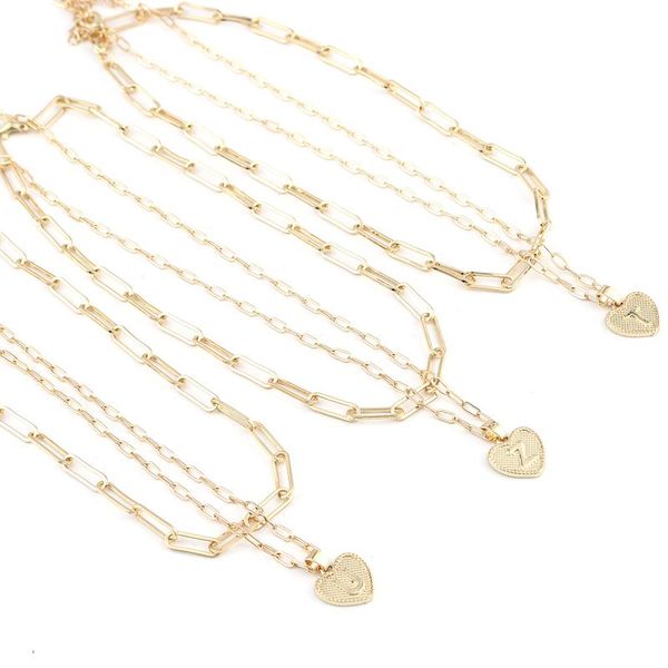 

chains doreenbeads heart initial necklace gold color letters a-z 26 alphabet pendant for women girl party jewelry gift 1 piece, Silver