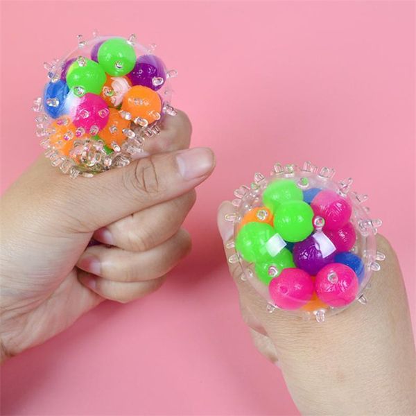 

sensory fingers toys 6cm color bead ball tpr rubber decompression balloon toy kneading autism anxiety stress reliever dhl free