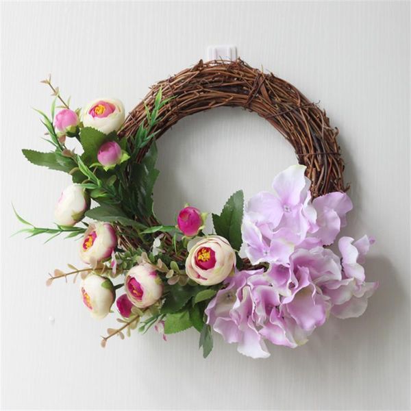 

american pastoral simulation lintel decoration flower ring wedding room pendant door el villa rose wreath decorative flowers & wreaths