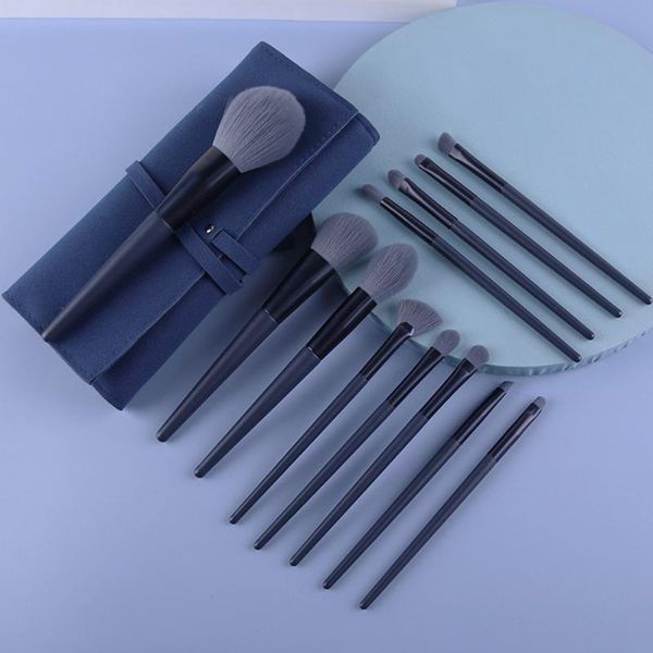 

makeup brushes 10pcs crystal handle purple brush powder cleansing blush eye shadow set