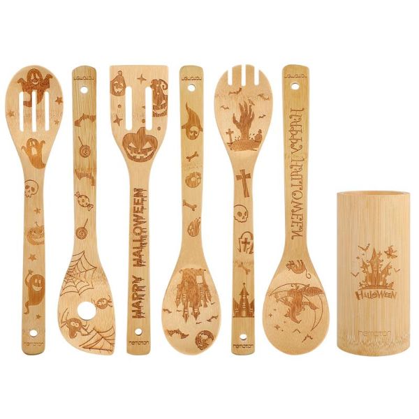 

party favor hemoton 6pcs bamboo serving utensil set kitchen supplies decoration gift