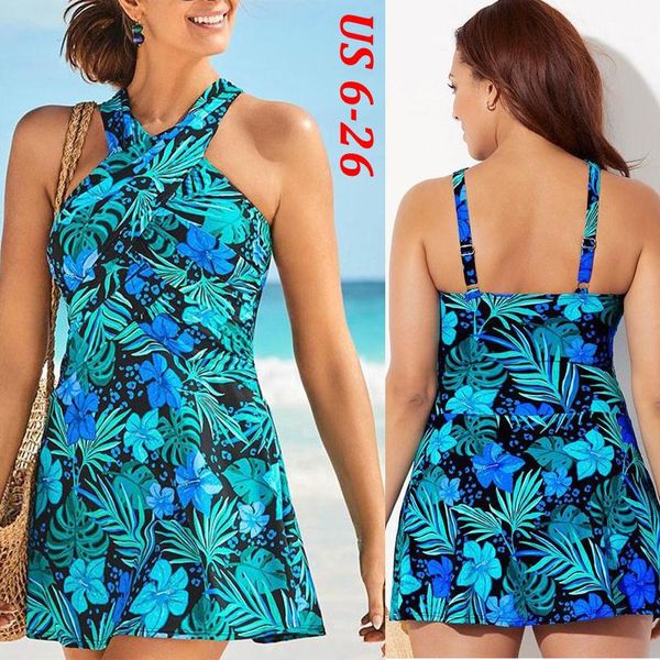 

one-piece suits 2022 plus size flower print tankini swimsuits for women swimwear tummy control two piece bathing