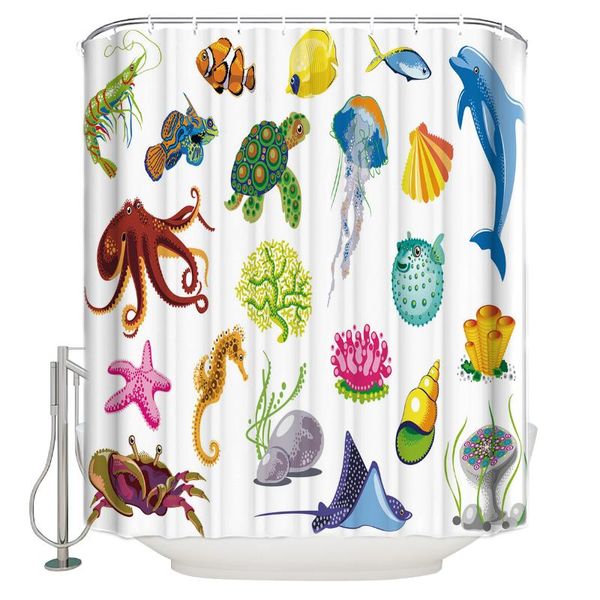 

marine life fabric shower curtains bathroom accessories curtain liner sets childrens floral unique rings