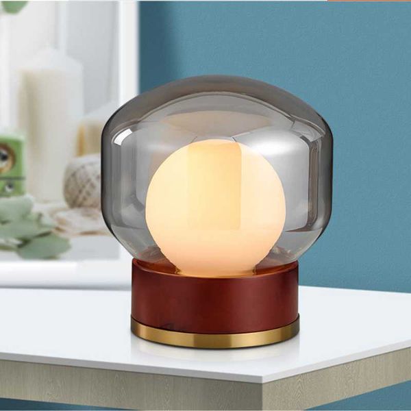 

table lamps modern creative wooden glass small lamp personality living room study bedroom bedside model